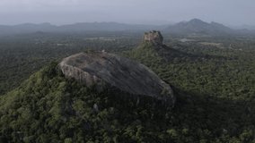 Aerial view of Pidurangala rock in Sri Lanka