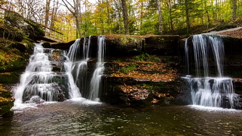 Diamond Notch Falls Catskill Mountains New Stock Footage Video (100% 