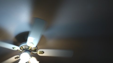 close-up of a ceiling fan in a kitchen