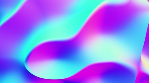 3D abstract animation with liquid surface displacement in holographic colors, 4K background abstraction