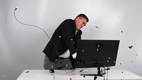 169 Man smashing computer Stock Video Footage - 4K and HD Video Clips ...