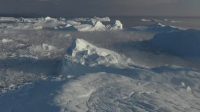 Aerial views of Glaciers and Icebergs in Greenland