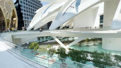 Dubai , United Arab Emirates - 10 08 2021: Expo 2020 UAE Pavilion Shaped Like A Falcon In Flight