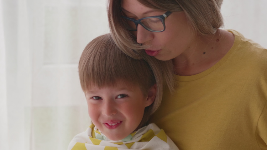 mother herself cuts her son's hair Stock Footage Video (100% Royalty ...