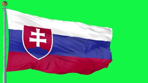 Slovakia flag is waving 3D animation. Slovakia flag waving in the wind. National flag of Slovakia. flag seamless loop animation. high quality 4K resolution