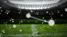 Animation of molecules rotating over stadium. global science, sports and digital interface concept digitally generated video. - Powered by Shutterstock - Get 15% off with code: PIKWIZARD15