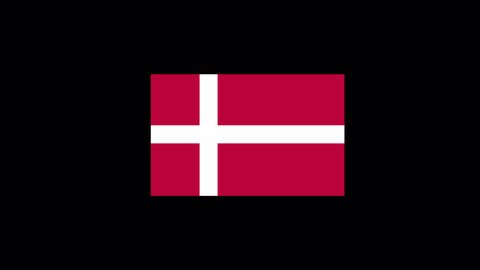 Animated Denmark flag icon designed in flat icon style, country flag concept, animated national flags, World flags collection, the national flag of Kingdom.
