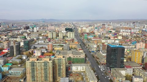 Aerial View Buildings Streets Ulaanbaatar Capital Stock Footage Video ...