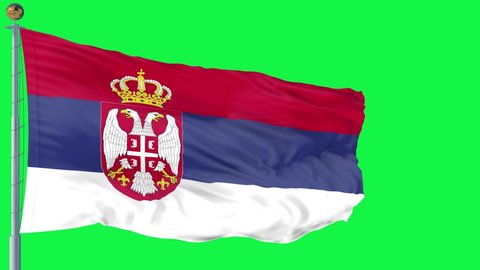 Serbia flag is waving 3D animation. Serbia flag waving in the wind. National flag of Serbia. flag seamless loop animation. high quality 4K resolution