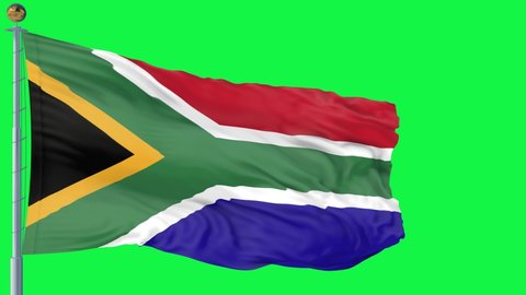 South africa flag is waving 3D animation. south africa flag waving in the wind. National flag of south africa. flag seamless loop animation. 4K