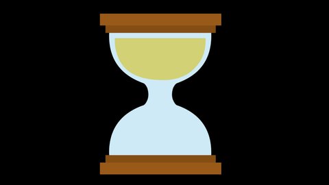 Looped animation of an hourglass with a transparent background or zero opacity