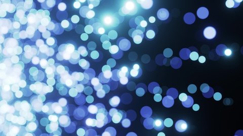 3D animation of the blue light particles bokeh rendered in UHD as looping motion background