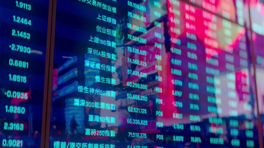 China's stock market situation, indexes going up and down, financial statistics. Electronic chart with Chinese stock market fluctuations - Powered by Shutterstock - Get 15% off with code: PIKWIZARD15