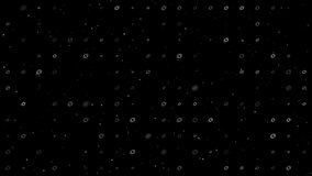 Template animation of evenly spaced rugby symbols of different sizes and opacity. Animation of transparency and size. Seamless looped 4k animation on black background with stars - Powered by Shutterstock - Get 15% off with code: PIKWIZARD15