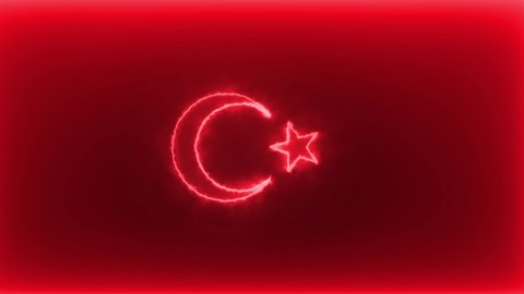 October 29 Republic Day. National flag of Turkey. Abstract 4k animation.

