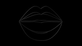 Animation of neon lips, rotating circles and stars on black background. colour and movement concept digitally generated video. - Powered by Shutterstock - Get 15% off with code: PIKWIZARD15