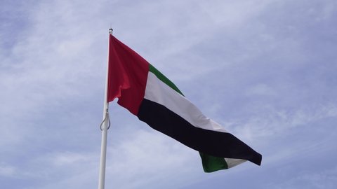Flag of the United Arab Emirates. Close-up. Abu Dhabi.