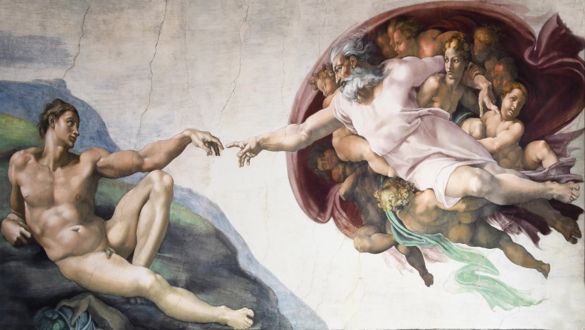 Rome Italy March 08 creation of Adam by Michelangelo	 | Shutterstock HD Video #1081194803