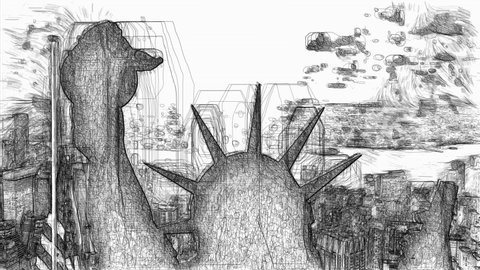 Drawing Statue Liberty Stock Video Footage 4k And Hd Video Clips Shutterstock