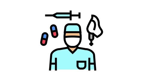 Anesthesiologist Tool color icon animation