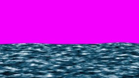 3D cartoon ocean with animated abstract blue water waves. Isolated background. Green screen. Loop. 23,98 fps