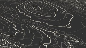 Seamless loop 4k topographic map animation.