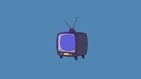 4K Old TV Loop Animation Video For LoFi Music. Retro Background Video