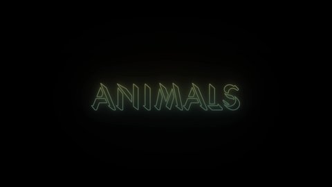 Glowing Neon Animals Word Icon On Stock Footage Video (100% Royalty ...