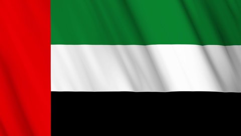 United Arab Emirates UAE National Flag waving 2 december 3D seamless loop 4K background