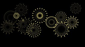 Chinese New Year background with golden fireworks on black background. Flat style design.  - Powered by Shutterstock - Get 15% off with code: PIKWIZARD15