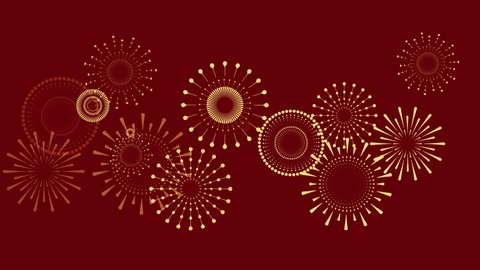 Chinese new year 2022 year of the tiger. Chinese New Year background with golden fireworks on red background. 