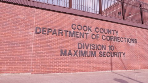 CHICAGO, IL - AUGUST 27 : Exterior Department of Corrections facility establishing Chicago, Illinois on August 27, 2021.