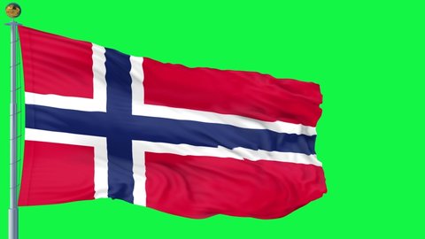 Norway flag is waving 3D animation. Norway flag waving in the wind. National flag of Norway. flag seamless loop animation.