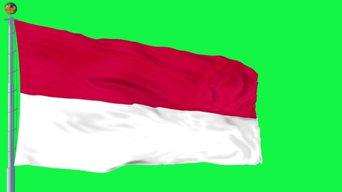 monaco flag is waving 3D animation. monaco flag waving in the wind. National flag of monaco. flag seamless loop animation. 4K