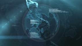 Animation of dna strand spinning over medical data processing and globe. global science, digital interface and data processing concept digitally generated video. - Powered by Shutterstock - Get 15% off with code: PIKWIZARD15
