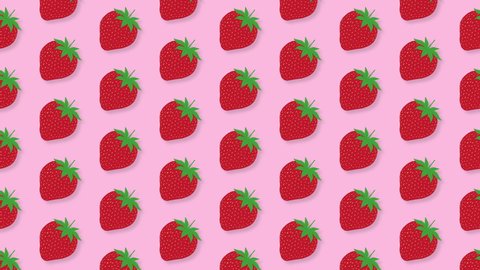 Strawberry Illustration Pattern 4k Background Loop Stock Footage Video ...