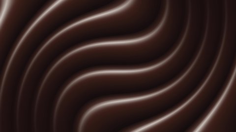 Dark chocolate praline liquid waves. Loop video animation.