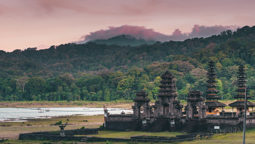 Temple in Bali. Ancient temple in bali. A long staircase to the temple. Hindu temple in bali