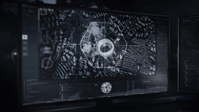 City Sport Stadium Location Target Scan By A High Tech Surveillance System. Futuristic Spy Software Scans Target Position Target. City Location Track By An Innovative Target Scanning Interface - Powered by Shutterstock - Get 15% off with code: PIKWIZARD15