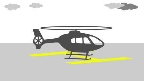 Helicopter  silhouette taking off. Entering new year  2022. Helicopter Black icon. Perfect for opening videos
