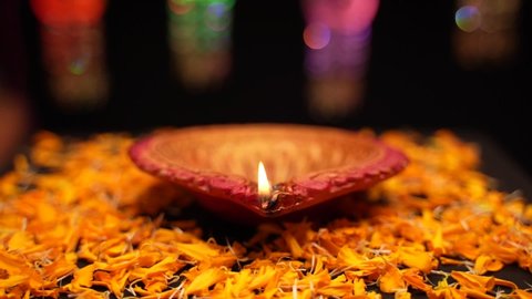 Traditional oil lamps for indian festival diwali.