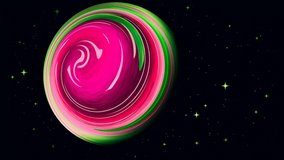 Ultra HD 4K abstract colorful fluid planet background looping video. Suitable for commercial 4K monitor display video backgrounds or wallpapers.