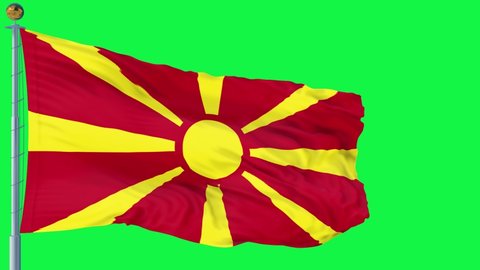 Macedonia flag is waving 3D animation. north Macedonia flag waving in the wind. National flag of north Macedonia. flag seamless loop animation. high quality 4K resolution