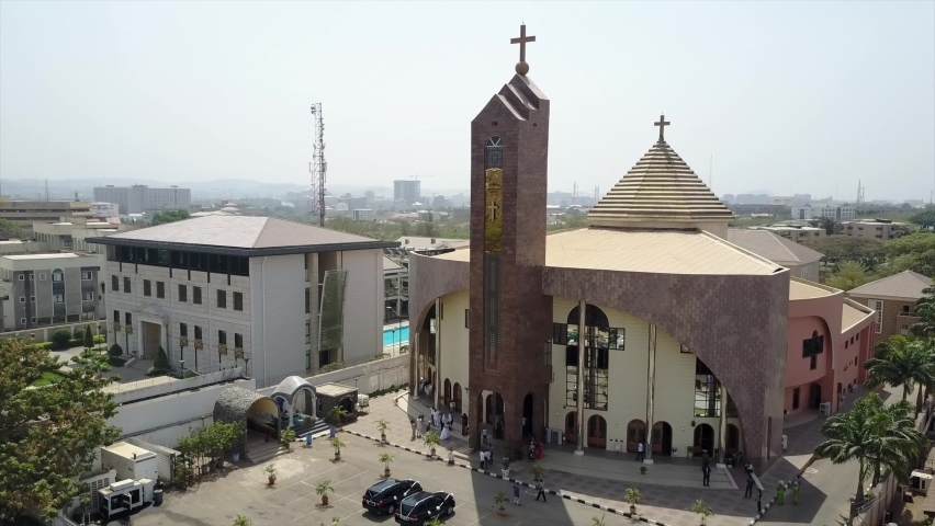 Shot of Catholic Church in Abuja Nigeria Royalty-Free Stock Footage #1081332719