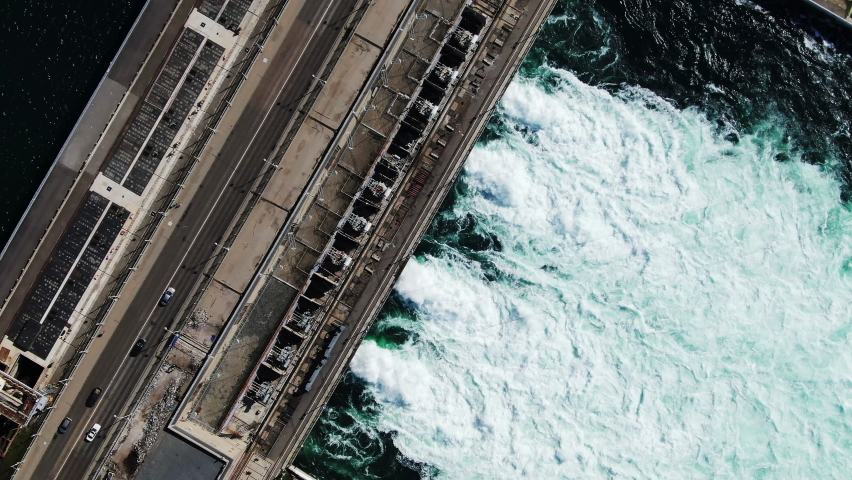 dam water hydro flowing stream russia renewable