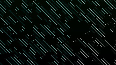 Abstract background with diagonal green lines streaming across the screen. Motion graphics background. Geometric pattern. Seamless loop VJ animation of 4K UHD