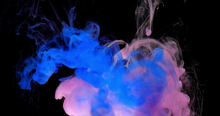 Acrylic colors and ink in water. Abstract background