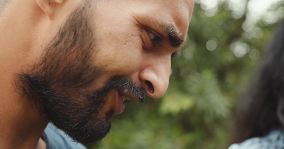 An Indian friends spending time together in the garden