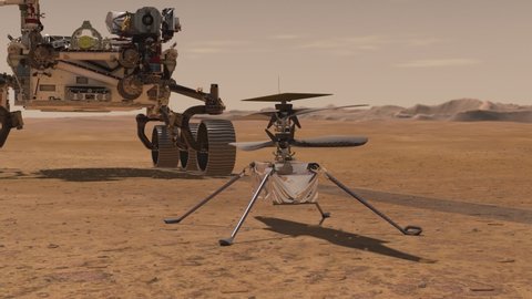 NASA’s Perseverance Mars rover on Mars surface. Elements of this image furnished by NASA