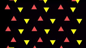 Abstract retro triangle red yellow black decoration video background loop